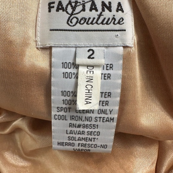 Faviana Couture Gold Sequins Cocktail Dress- Size 2 - Picture 8 of 8